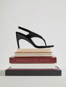 SHUZIA Sandal cao gót mũi vuông bằng da lộn giả màu đen quyến rũ dành cho nữ, kiểu dáng thời trang, gợi cảm cho mùa xuân hè, đi hộp đêm. - màu đen - Xem 4