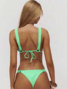 Musera Resort Quần bikini cạp cao gợi cảm, chỉ có phần đáy, thích hợp cho mùa hè, đi biển, nghỉ mát, mặc hàng ngày, sexy, dễ thương, du lịch. - Màu xanh Bạc hà - Xem 4