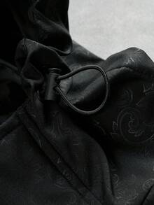 PAVTROS 男士夾克，新款黑色，月亮印花，Ins穿搭，街頭嘻哈，花瓣街頭，戶外，丈夫禮物Y2K，休閒 - 黑色 - 查看 5