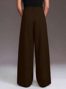 STYNVO Men's Casual Versatile Solid Color Straight Leg Pants - Coffee Brown - View 2