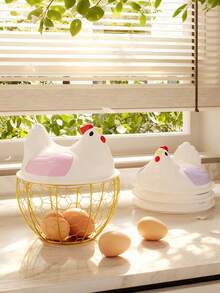 1pc Home Kitchen Egg Basket Plastic Lid Storage Basket Vegetable Iron Storage Basket Storage Basket Water Fruit Basket Vegetable Basket Metal Basket - Multicolor - View 7