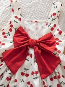SHEIN Đầm suông không tay in hình quả anh đào cho bé gái - Nhiều màu - Xem 10