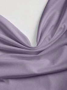 Sweetra 新款 Y2K 金属环配饰多功能垂坠式领带女式吊带背心 - 淺灰紫 - 查看 3