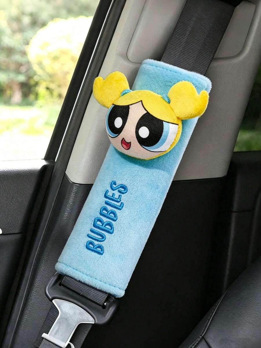 THE POWERPUFF GIRLS X SHEIN 1件装安全带肩套,蓝色 - B - 查看 1