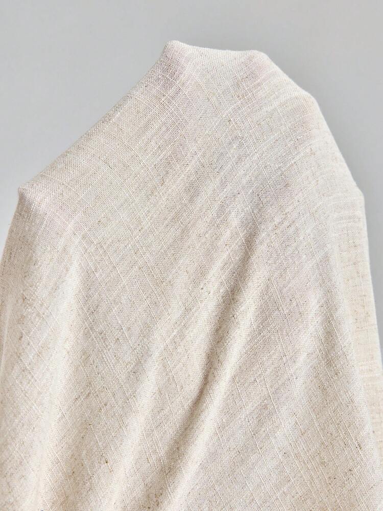 2026 SS New Linen Blend Loose A-Line Skirt, Minimalist Elegant Urban Chic, Ruched Design, Elastic Waist, Suitable For Outings, Vacations, Holidays, Dates, Weddings, Offices, Schools, Romantic Occasions,Independence Day,Asymmetric Design,Shirring,Old Money