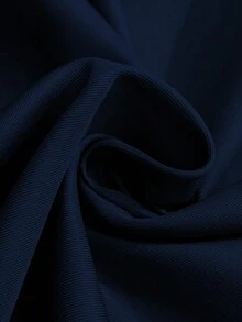 Manfinity Mode 男士前扣商務休閒長袖襯衫，深藍色修身合身正裝，適用於正式場合與儀式 - 藏蓝色 - 查看 5
