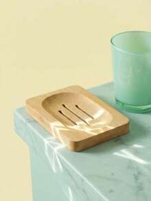Zazumi 1Pc Natural Bamboo Soap Dish, Solid Bamboo With Slotted Drainage, Keeps Soap Dry And Neat, Ideal For Bathrooms, Kitchens, Perfect For Christmas, Valentine's & Wedding Decor. - multicolor - View 7