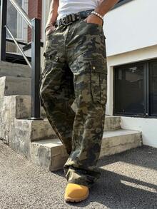 Manfinity EMRG Unisex American Camouflage Cargo Jeans - Multicolor - View 5