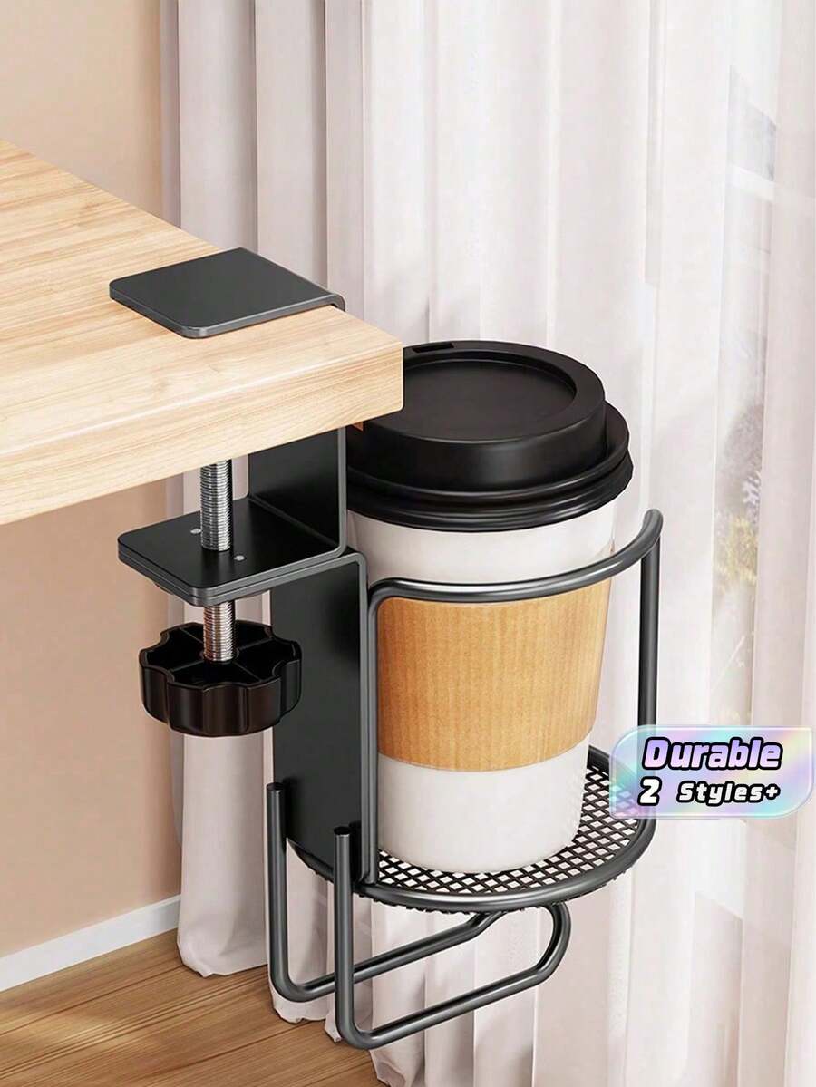 Giá đỡ cốc gắn bên hông bàn làm việc, khay đựng cốc chống trượt, giá gấp gọn tiết kiệm không gian trên bàn làm việc, phụ kiện phòng tắm, dụng cụ phòng tắm - Nhiều màu - Xem 1