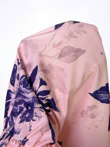 SHEIN Elenzya 大码优雅印花连衣裙，夏季 - 淺粉色 - 查看 3