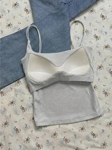 Tseoso 女士三件装罗纹吊带背心，内置衬垫文胸，皇家蓝、浅灰色和黑色波点图案——休闲百搭的夏季及四季皆宜背心，甜美少女风、清爽少女风、Y2K复古风、西部风情节日装、甜蜜约会及下午茶装、休闲居家服、返校季穿着，也是春夏度假旅行的理想之选。 - 黑色 - 查看 3