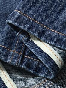 DAZY Áo khoác cardigan kiểu vest nữ mùa xuân/hè, áo sơ mi không tay có cổ, thích hợp cho lễ hội âm nhạc, ngày Valentine, đám cưới, kỳ nghỉ biển thường ngày, áo denim ngắn. - Rửa tối - Xem 3