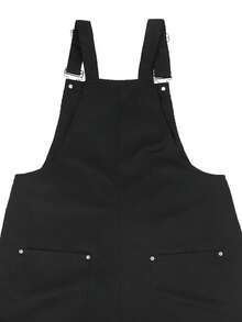 Manfinity EMRG Peto casual de moda versátil para hombres, con diseño de parche, oversize, para verano - Negro - Ver 6