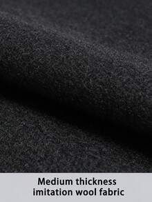 OTTIMOZO Abrigo con capucha de unicolor de manga larga con cordón para hombre, otoño/invierno - Negro - Ver 5