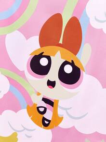 THE POWERPUFF GIRLS X SHEIN 1 chiếc, Rèm tắm chống thấm nước họa tiết bé gái hoạt hình, thích hợp làm rèm ngăn phòng tắm, có móc treo, rèm trang trí phòng tắm gia đình, rèm tắm đa năng dùng được cả bốn mùa. - Nhiều màu - Xem 2