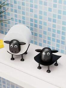 1/2PCS 3D Printed Funny Black Sheep Shape Freestanding Toilet Paper Holder Set Bathroom Tissue Dispenser Storage Rack Cute Bathroom Decor Novelty Unique Gift For Adults Home Accessories Self Standing - one-size - View 8