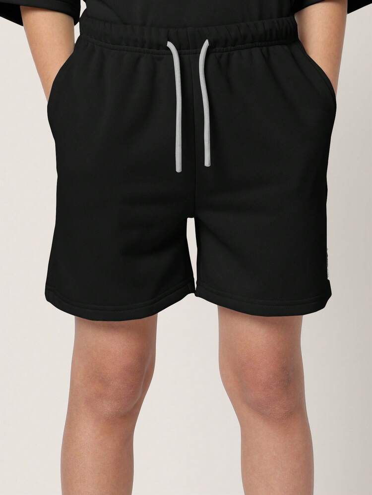 Boys Casual Two Piece Co Ord Set With Oversized Printed Tee And Matching Shorts Summer Outfit