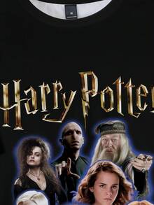 HARRY POTTER X SHEIN 男士时尚百搭圆领短袖T恤 - 白色 - 查看 3