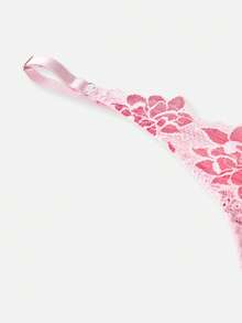 Bella Beso 两件套粉色和红色花卉蕾丝文胸和内裤套装，性感优雅的风格，适合日常或特殊场合，钢圈文胸提供更强的提拉效果，可调节肩带适合各种体型。 - 粉色 - 查看 11