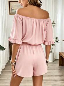 Breezaya Mono con volantes al hombro estilo hawaiano - Rosa - Ver 2