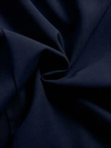 Qadelle 女士休闲百搭纯色衬衫 - 寶藍色 - 查看 4