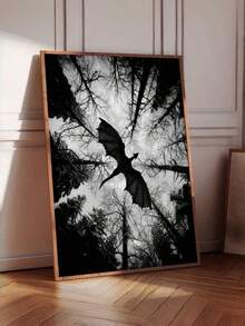 1pc/Set Dark Fantasy Dragon Flying Art Canvas Posters And Prints, Monochrome Forest Scene Canvas Wall Arts, Unique Creative Wall Art Decoration,Suitable For Living Room And Bedroom Office, Dining Room, Bar Wall Decoration,No Frame Include Gifts Birthday Graduation - Dark Dragon - View 12