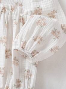 SHEIN 2件套可爱兔子刺绣毛球装饰婴儿连体衣，夏季 - 彩色 - 查看 5