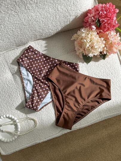 Swim Mod Bộ bikini tam giác hai mặt chấm bi thoải mái, gợi cảm dành cho nữ cỡ lớn năm 2026, thích hợp cho mùa xuân/hè.