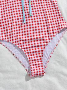 Swim Mod 女士连体泳衣，性感休闲度假简约甜美可爱露背连体泳衣 - 彩色 - 查看 4