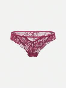 Bella Beso 4pcs/Pack Sexy Low Waist Seamless Floral Lace Thong Panties | Soft, Breathable, Suitable For Yoga, Daily Wear, Hollow Out Low Waist Briefs - Multicolor - View 4