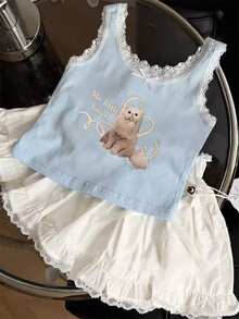 Dazy Kids Young Girl Fall Clothes 2Pcs Set For Easter - Blue - View 6