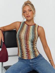 Avantive Women's Casual Striped Tank Top, Summer - Multicolor - View 6