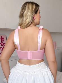 PetitDoll 1pc Plus Size Mesh Bra With Underwire - Pink - View 2
