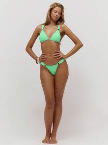 Musera Resort Quần bikini cạp cao gợi cảm, chỉ có phần đáy, thích hợp cho mùa hè, đi biển, nghỉ mát, mặc hàng ngày, sexy, dễ thương, du lịch. - Màu xanh Bạc hà - Xem 5