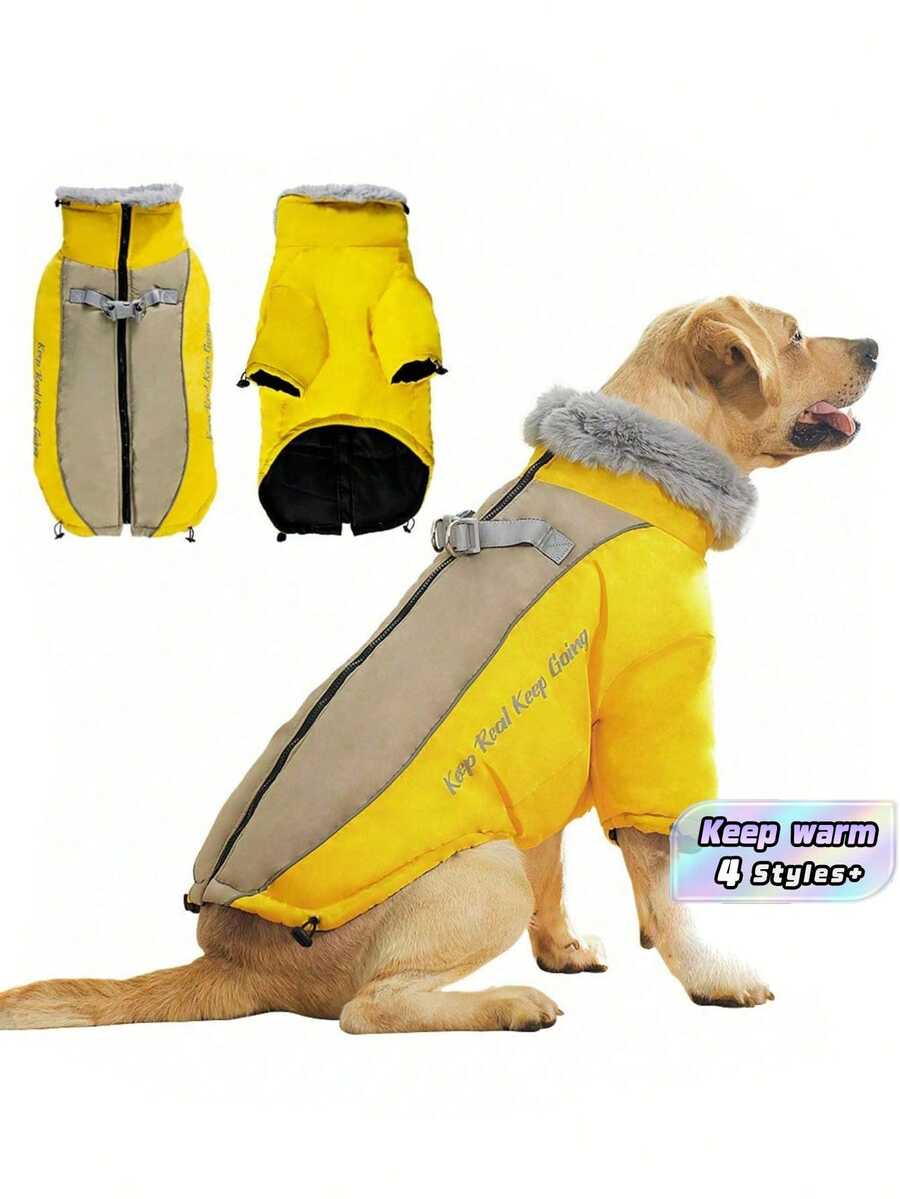 Autumn & Winter Pet Padded Coat For Large Dogs - Warm, Reflective, Thickened Windproof & Cold-Resistant | Ideal For Samoyed, Alaska & Big Breeds - Multicolor - View 1