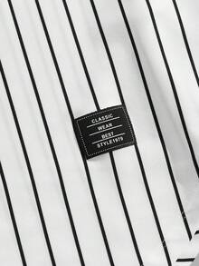ESTAVOR Men's Casual Striped Short Sleeve T-Shirt, Summer - White - View 4