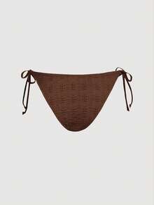SHEIN MOD Women's Solid Color Swimwear Set For Vacation & Beach - Brown - View 11