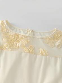 Balvessa Mono elegante con estampado floral, mangas cortas y cinturón para mujer, para primavera/verano - Albaricoque - Ver 5