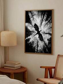 1pc/Set Dark Fantasy Dragon Flying Art Canvas Posters And Prints, Monochrome Forest Scene Canvas Wall Arts, Unique Creative Wall Art Decoration,Suitable For Living Room And Bedroom Office, Dining Room, Bar Wall Decoration,No Frame Include Gifts Birthday Graduation - Dark Dragon - View 8
