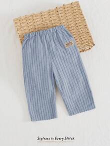 Cozy Pixies Colorful Striped Decor Elastic Waist Casual Pants For Young Boys, Versatile & Comfortable, Suitable For Outdoor, Party, Beach Holiday - Multicolor - View 4