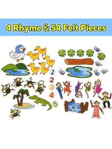 1Pc Montessori Busy Board Kids Felt Story Board Animal Interactive Scene Storytelling With 4 Themes Activity Educational Sensory Toy - Apricot - View 4