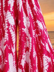 GlowEve Damen elegante Mode lässig bequeme charmante Retro minimalistische romantische Urlaubs Batik-Muster Weite Hose (zufälliger Muster) - Pink - Übersicht 3