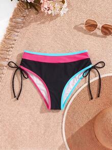 Swim Vcay Bottom de bikini de talla grande para mujer con parches de colores y cordón lateral - Multicolor - Ver 6