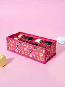 THE POWERPUFF GIRLS X SHEIN 1件/1套可折叠多隔层衣柜收纳袋，用于存放内衣和袜子。防尘设计，非常适合放在床下、橱柜顶部、抽屉里，或作为轻便的床边收纳袋。非常适合整理内衣、袜子、床上用品、折叠衣柜、房间装饰、卧室用品和夏季衣物。花朵、泡泡、毛茛花图案。 - 彩色 - 查看 3