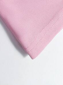 Manfinity Homme 男士大尺碼時尚粉色條紋短袖 Polo 衫，柔軟舒適夏季休閒高爾夫運動上衣，時尚老錢風運動上衣，適合送禮與正式場合 - 粉色 - 查看 6