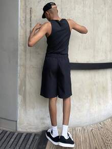 Ngobest Haus Ngobest Haus 男士休闲宽松短裤，商务办公短裤，送给男朋友或丈夫的礼物 - 黑色 - 查看 6