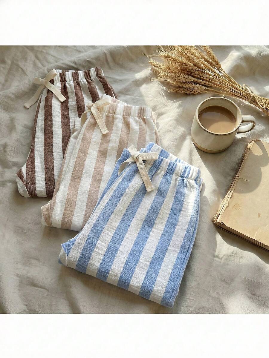 Loomiva Bộ 3 quần dài cạp chun cho bé trai/bé gái, có ruy băng trang trí, đa năng và thoải mái cho các hoạt động ngoài trời, phong cách đường phố, ở nhà và tiệc tùng. - Nhiều màu - Xem 1