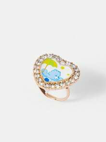 SHEIN X Care Bears A Pair Of New Creative Cartoon Cute Bear Pattern Rings, IP Joint Design, Cute Personalized, Simple And Generous, Suitable For All Kinds Of Parties, Concerts, Festivals, Exquisite Gifts - Multicolor - View 7