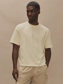 Musero Oversized Crew Neck Back Graphic Tshirt Spring/Summer Essentials - Light Yellow - View 4