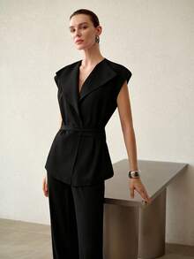 MOTF PREMIUM ÁO BLAZER NỮ THỜI TRANG CỔ MỎNG - màu đen - Xem 6